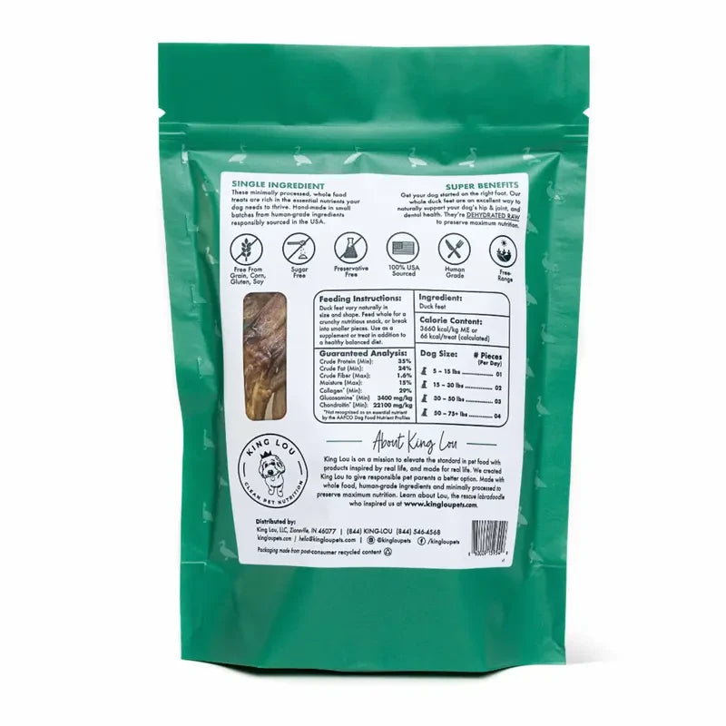 King Lou Whole Duck Feet Dog Dental Treats